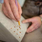 Meghan Downs at work in her studio 2019